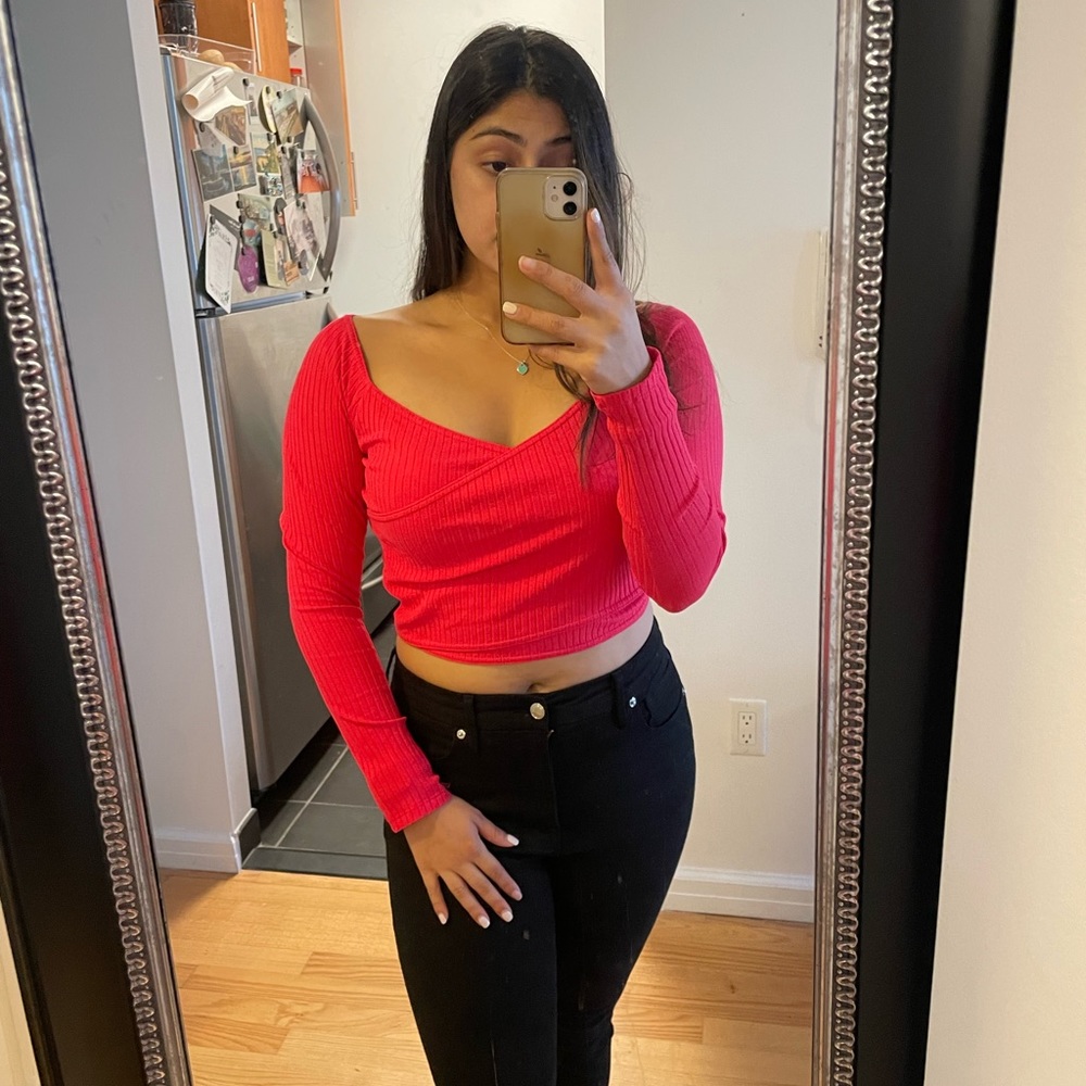 Zara red crop top - Women’s Medium